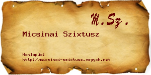 Micsinai Szixtusz névjegykártya